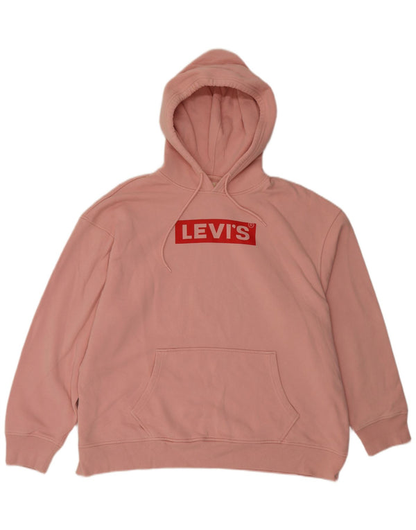 Damski sweter z kapturem Levi's Graphic, o swobodnym kroju, UK 18 XL, różowy, bawełniany