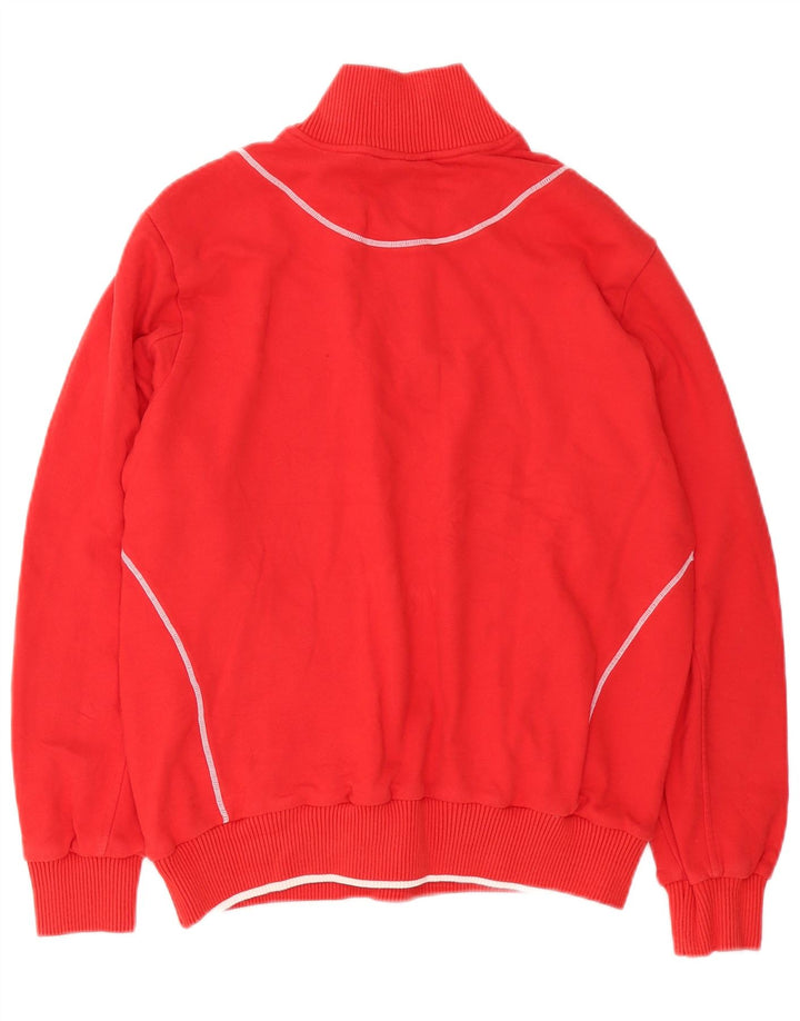 Diadora Męski sweter z grafiką i zamkiem błyskawicznym, mały, czerwony, bawełniany