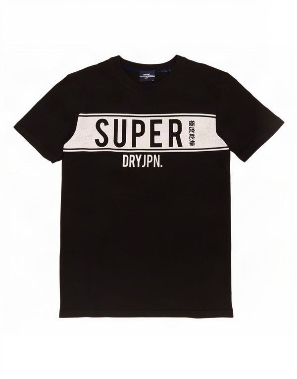Męski T-shirt Superdry z grafiką, mały, czarny, z blokami kolorów
