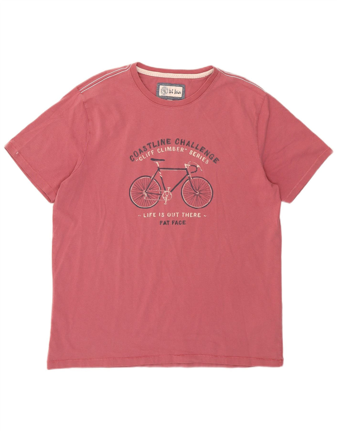 Męski T-shirt z grafiką Fat Face, duży, czerwony, bawełniany