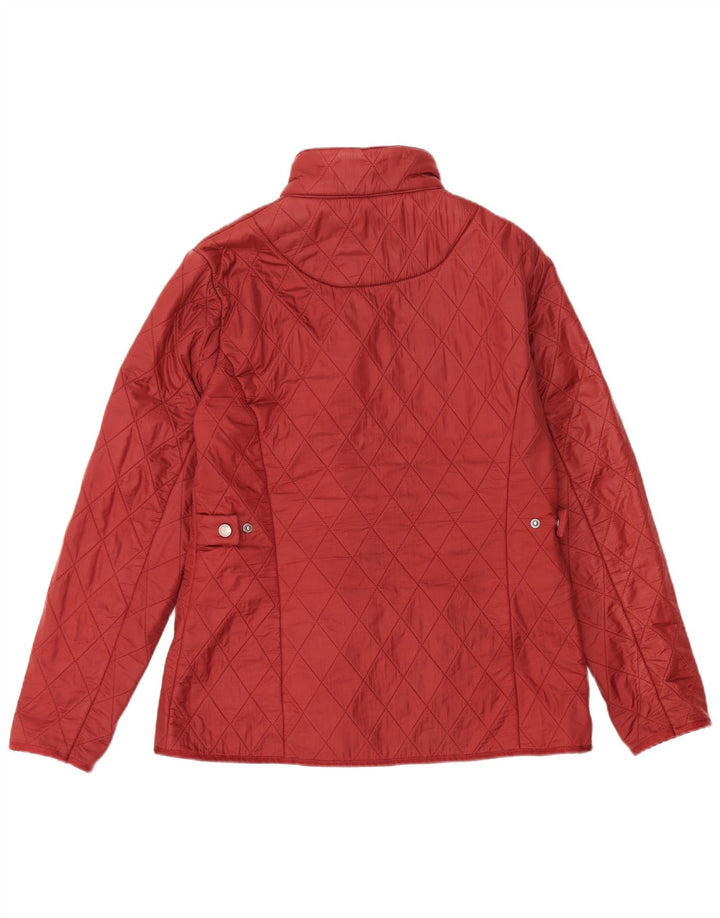 BARBOUR Womens Quilted Jacket UK 12 Medium Red Polyamide