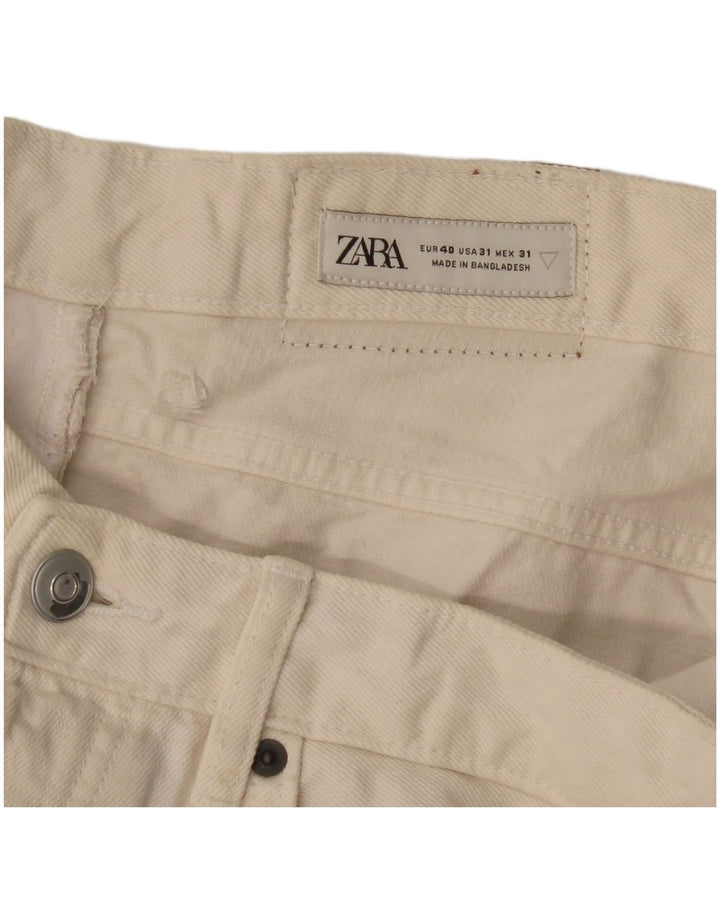 Męskie proste dżinsy Zara EU 40 Medium W31 L32 Off White