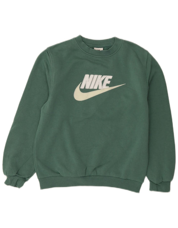 Chłopięcy sweter z grafiką Nike, 12-13 lat, duży, zielony, bawełniany