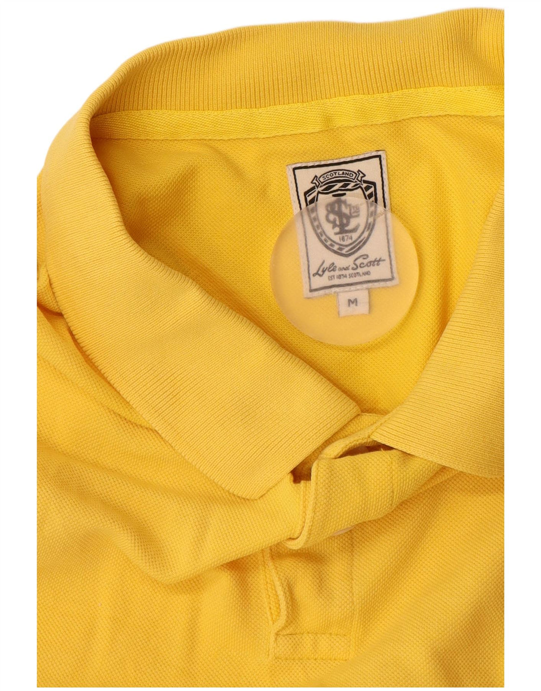 Męska koszulka polo Lyle & Scott, średnia żółta bawełna