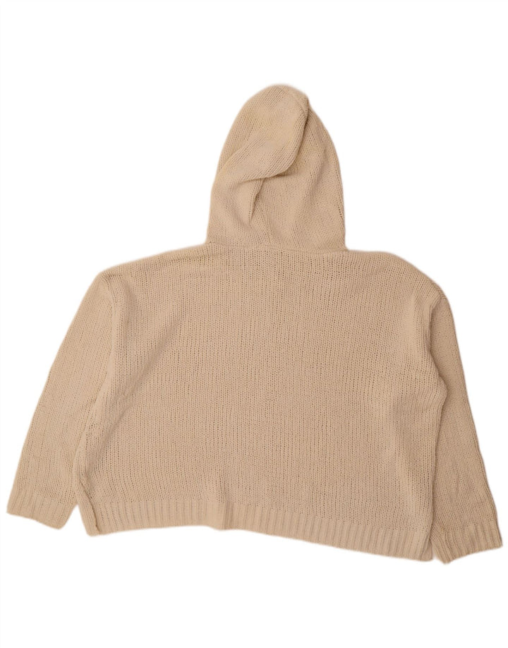 Damski sweter oversize z kapturem Roxy UK 16, duży, złamany biały poliester