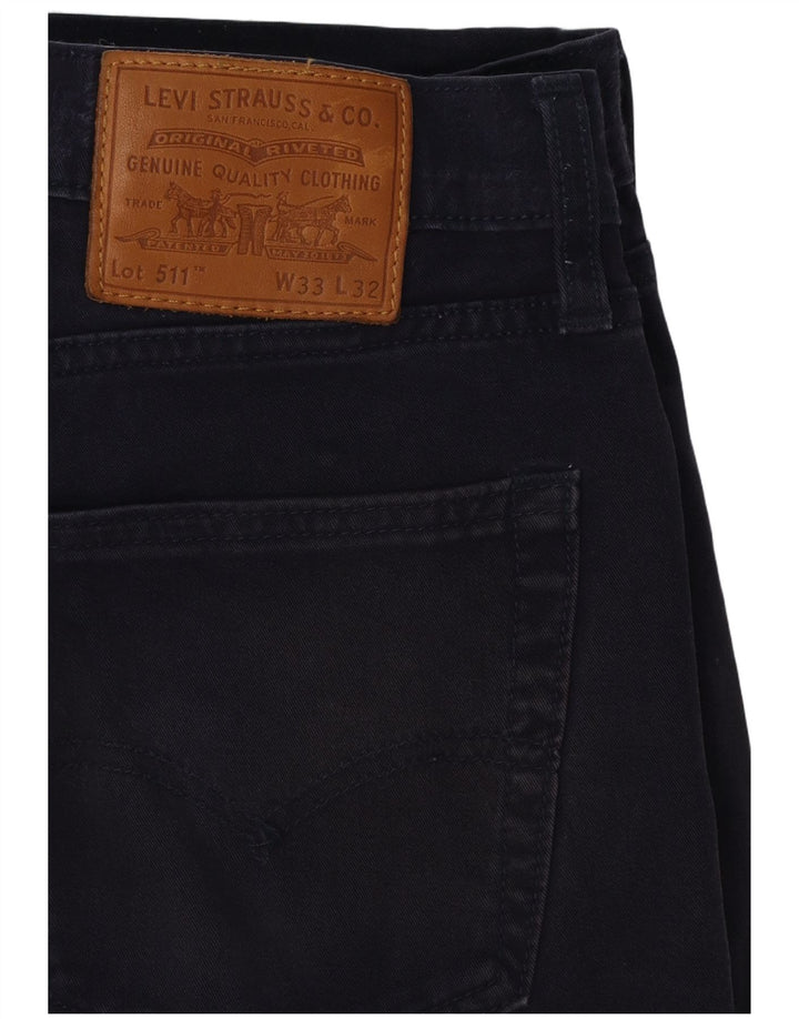 Męskie jeansy Levi's 511 o regularnym kroju W33 L29 Granatowa bawełna
