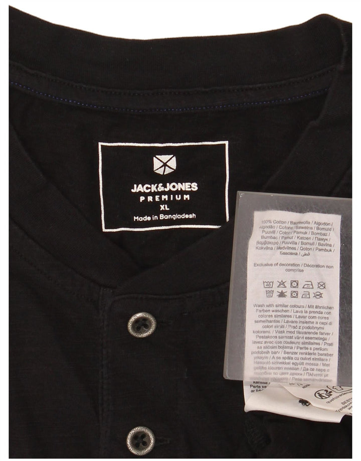 T-shirt męski JACK & JONES, XL, czarny, bawełniany