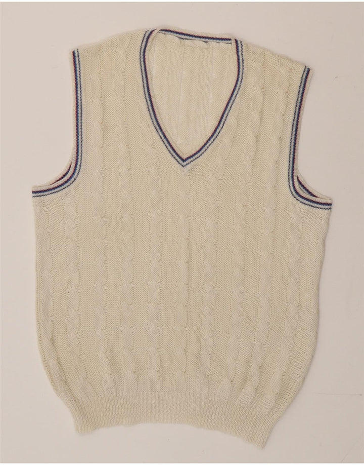 Podkoszulek męski w stylu vintage w kolorze złamanej bieli