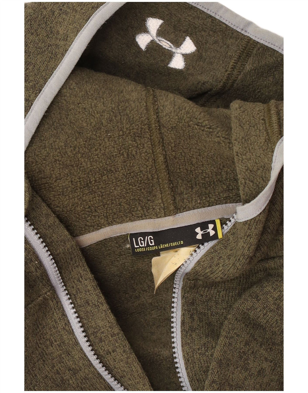 Męski sweter z kapturem i zamkiem Under Armour, duży, zielony, nakrapiany