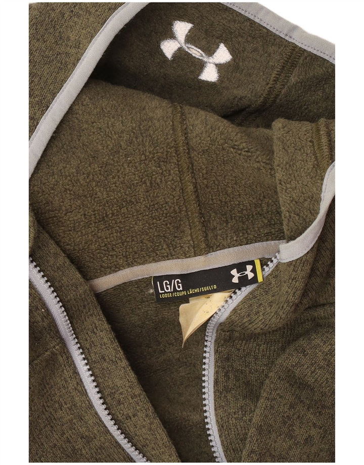 Męski sweter z kapturem i zamkiem Under Armour, duży, zielony, nakrapiany