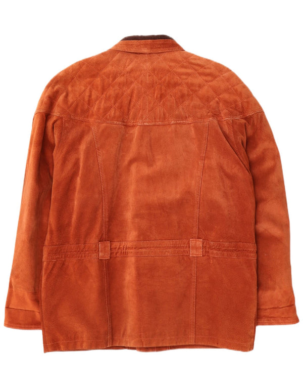 Zamszowa kurtka męska w stylu vintage IT 48 Średni brązowy zamsz