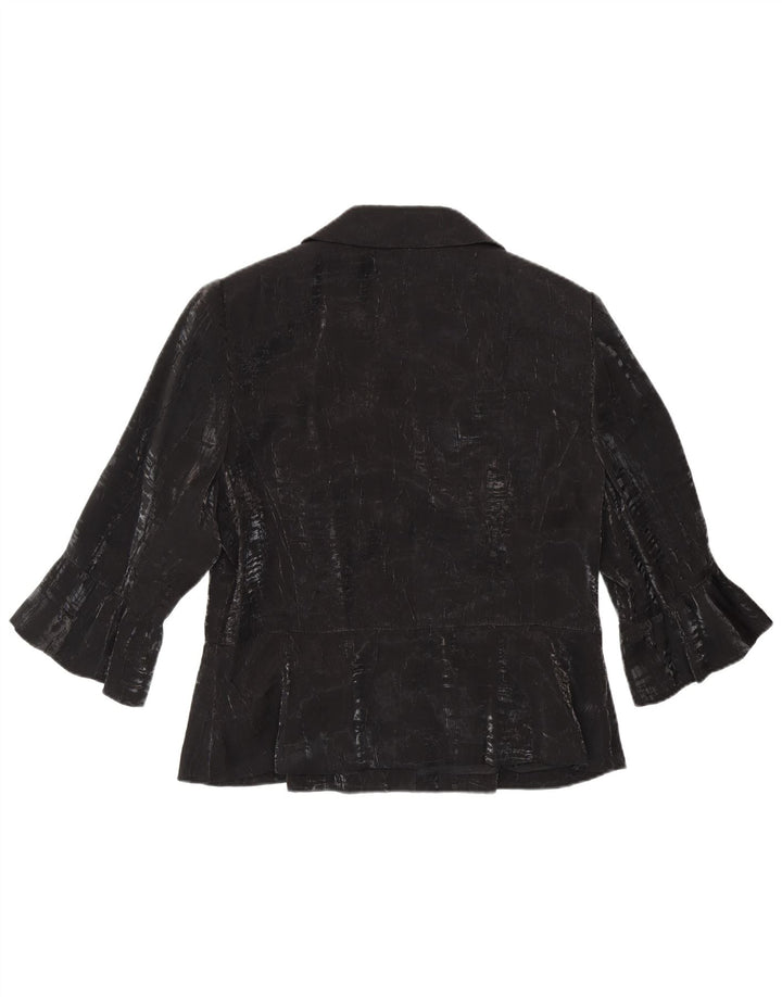 TUZZI Damska marynarka z rękawami 3/4, zapinana na 2 guziki, UK 18 XL, czarna wiskoza