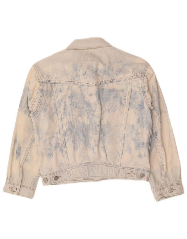 Damska kurtka jeansowa Gap Crop UK 6 XS, niebieska, bawełniana typu Tie Dye