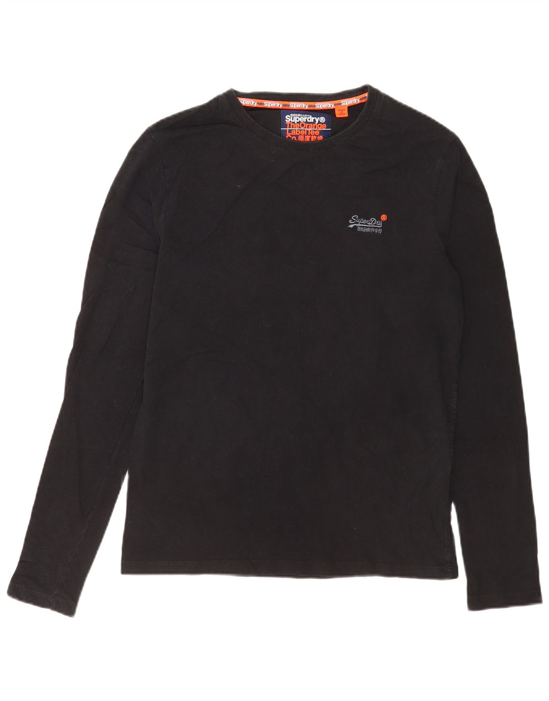 Męski top Superdry z długim rękawem, średni czarny, bawełniany