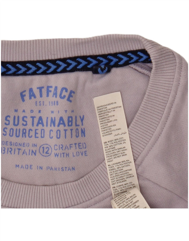 Damska bluza z grafiką FAT FACE UK 12, średnia fioletowa bawełna