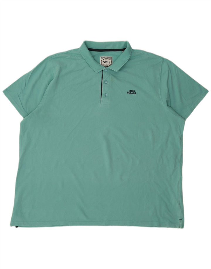 Męska koszulka polo Weird Fish, 4XL, turkusowa bawełna
