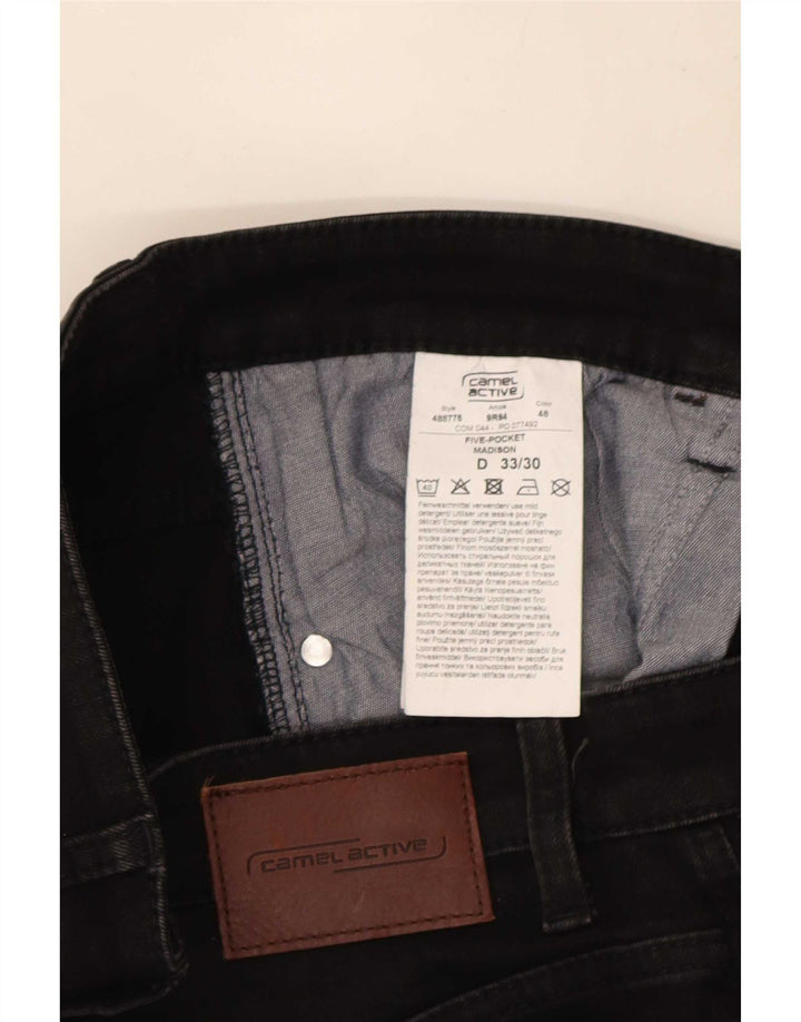 Camel Active Męskie jeansy slim W33 L30 Czarna bawełna