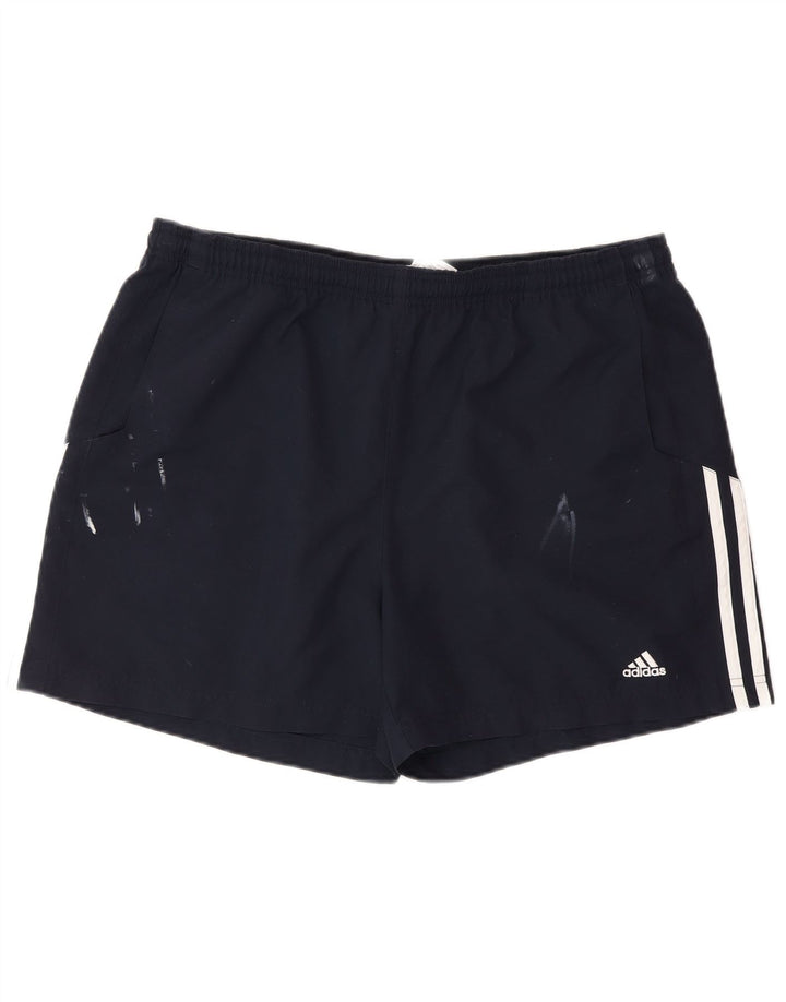 Damskie spodenki sportowe Adidas UK 18 XL granatowe, poliestrowe