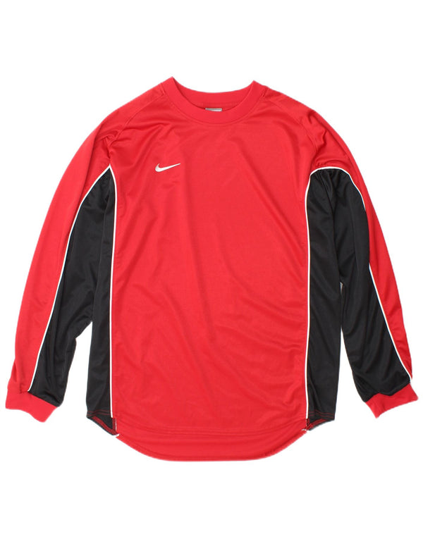 Męska koszulka Nike z długim rękawem, UK 42/44, duży czerwony poliester z blokami kolorów
