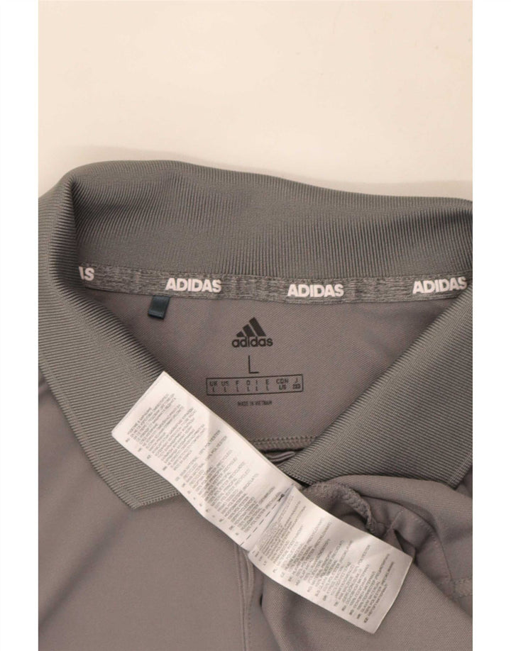 Męska koszulka polo Adidas, duża, szara, z poliestru