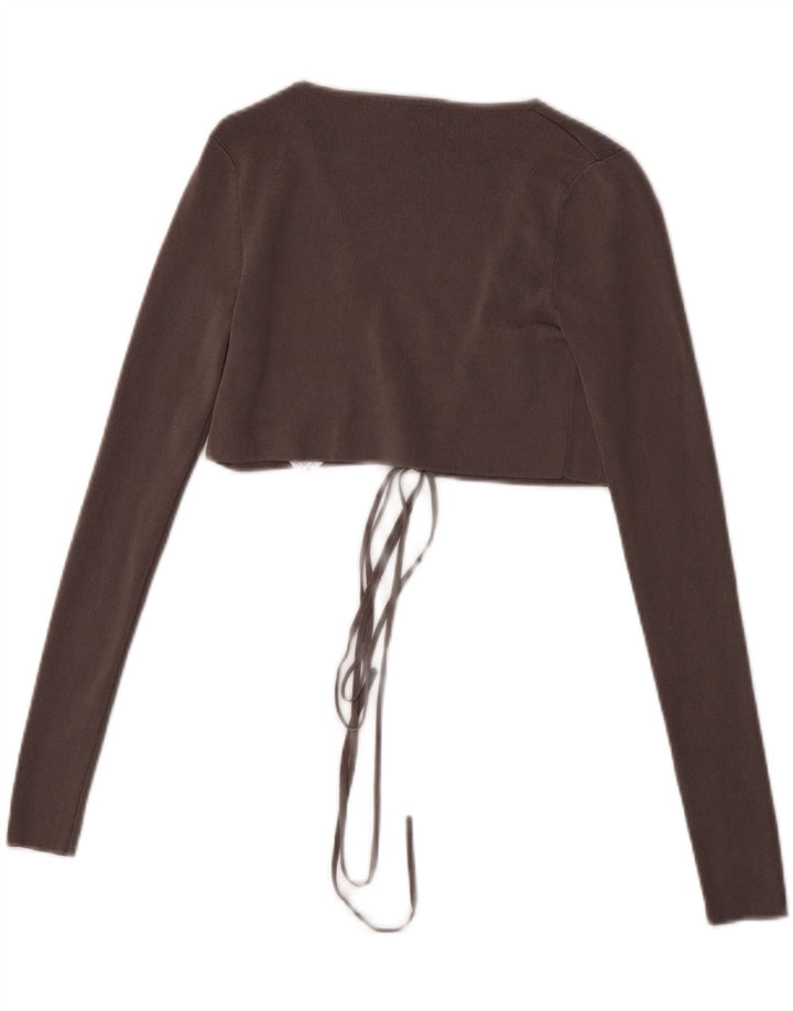 Damski krótki kardigan Zara UK 8 Small, szara wiskoza