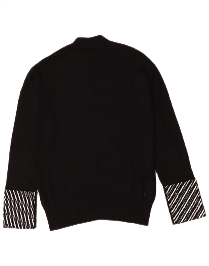 Damski sweter z golfem Pinko UK 12, średni czarny geometryczny