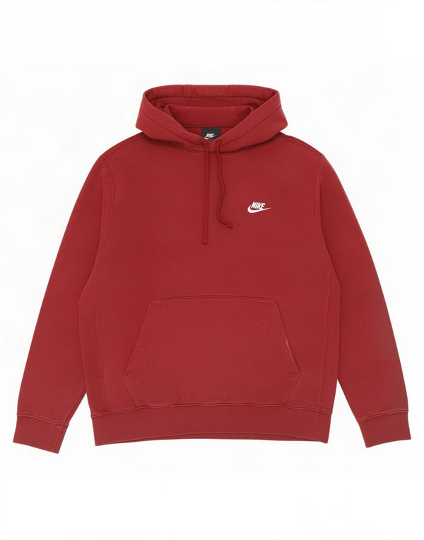 Męski sweter z kapturem Nike, duży, bordowy, bawełniany