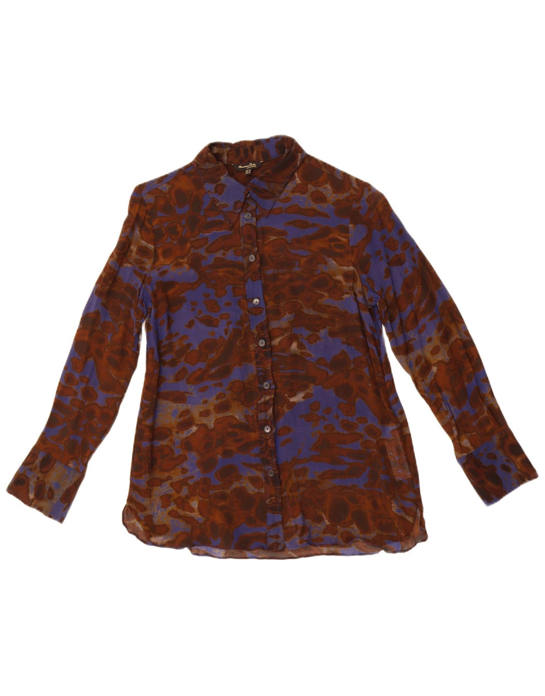 Damska bluzka koszulowa Massimo Dutti w abstrakcyjny wzór EU 38, mała brązowa