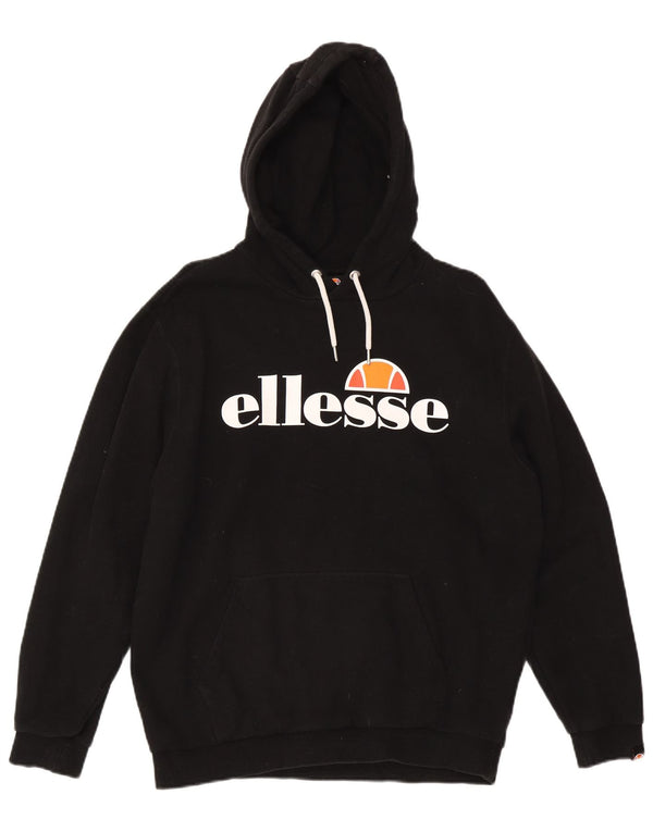 Męski sweter z kapturem Ellesse, duży, czarny, bawełniany