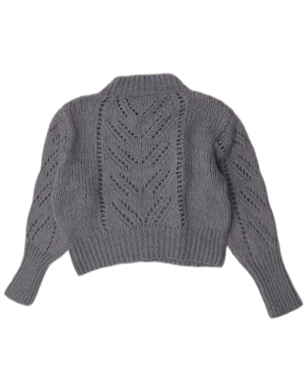 Sweter damski Zara z golfem UK 12, średni niebieski akryl