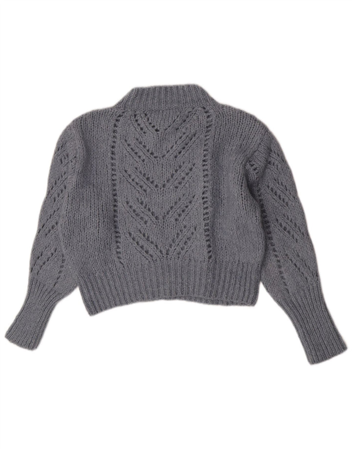 Sweter damski Zara z golfem UK 12, średni niebieski akryl