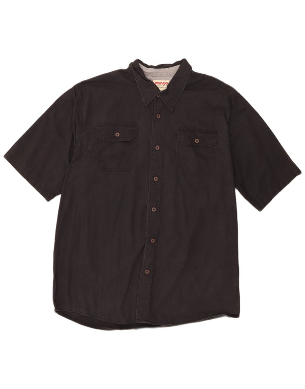 Koszula męska z krótkim rękawem Wrangler XL, czarna, bawełniana