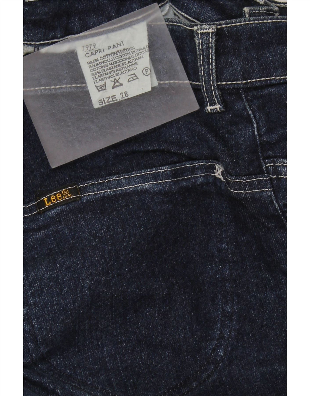 Damskie jeansy Capri LEE W28 L22 Granatowe, bawełniane
