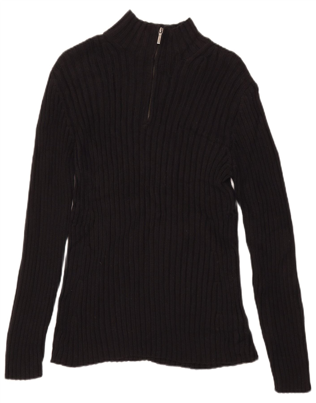 Damski sweter zapinany na zamek Ralph Lauren UK 12, średni czarny bawełniany