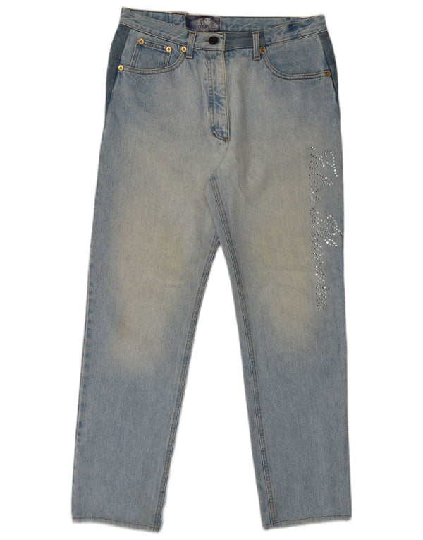 Damskie jeansy z wysokim stanem Blumarine IT 46 Large W32 L29 Niebieska bawełna