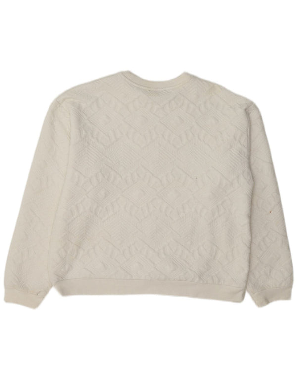 Damski sweter Zara o swobodnym kroju, UK 12, średni biały geometryczny
