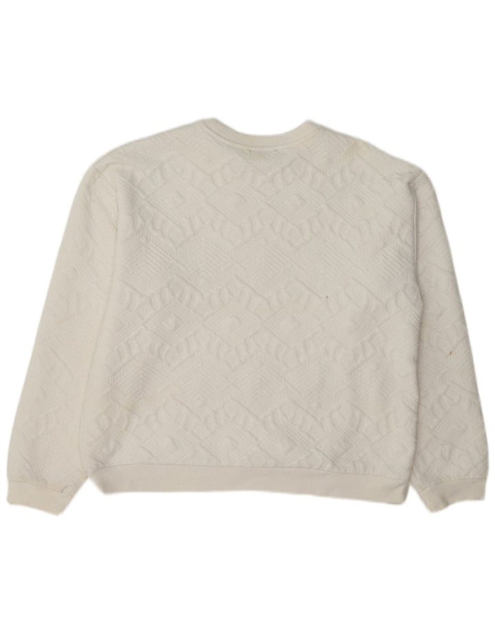 Damski sweter Zara o swobodnym kroju, UK 12, średni biały geometryczny