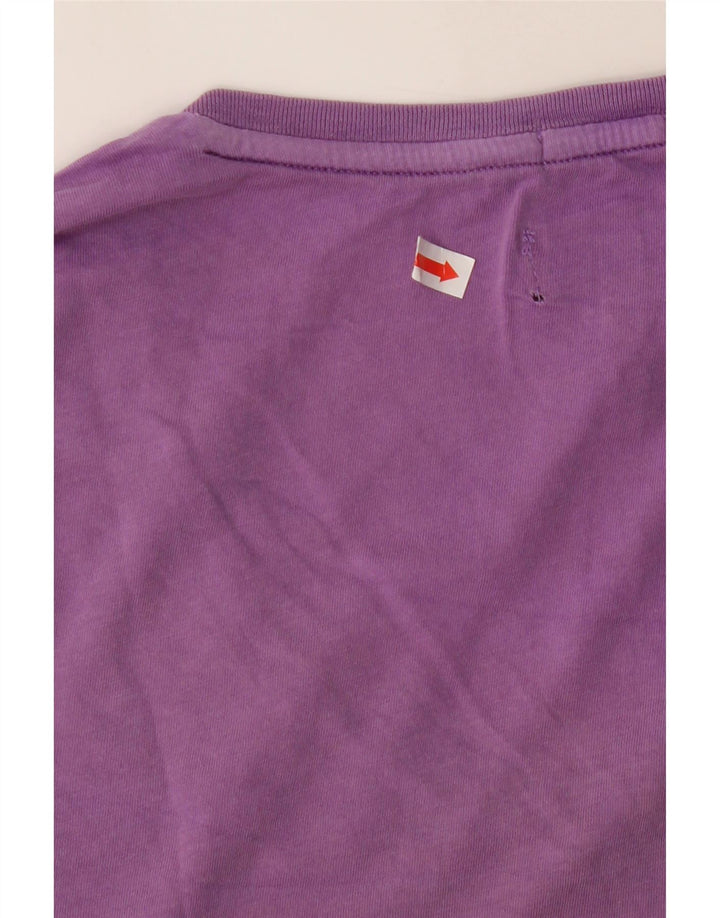 ARMANI Womens T-Shirt Top UK 14 Medium Purple Cotton Vintage Armani and Second-Hand Armani from Messina Hembry 