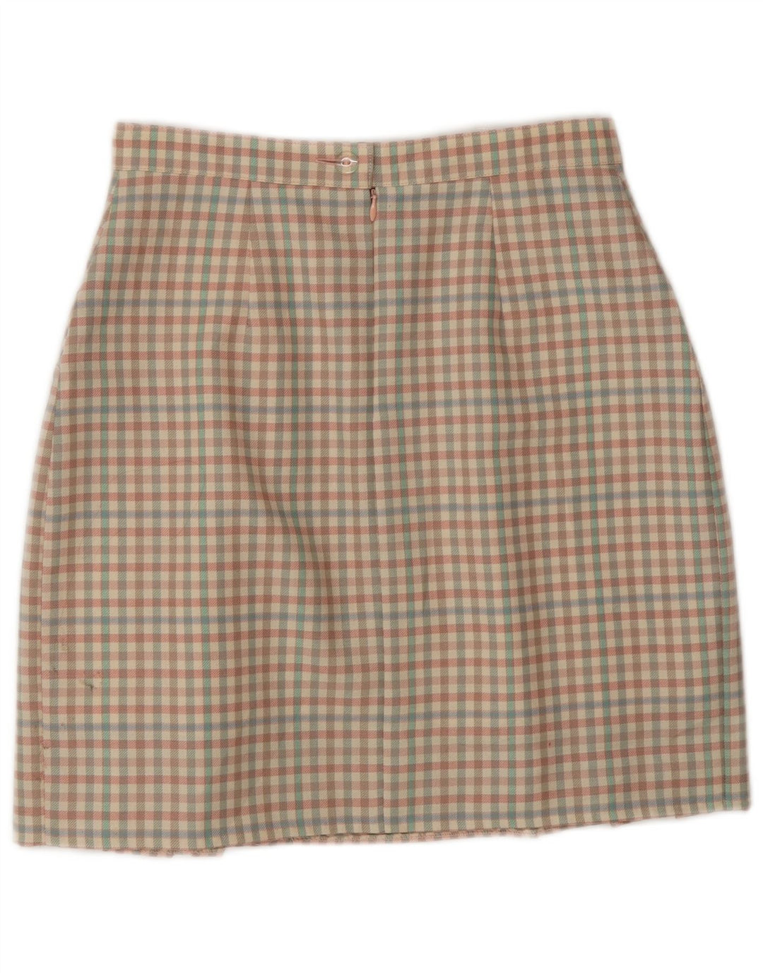 Damska spódniczka mini w stylu vintage IT 42 Medium W26 Wielokolorowa wełna w kratkę