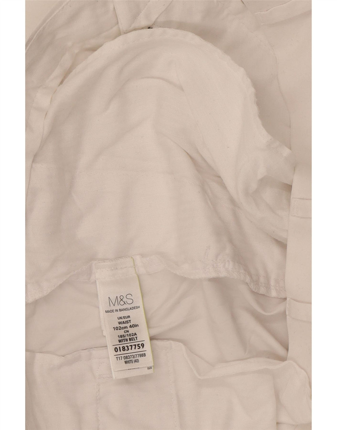 Męskie spodenki Chino Marks & Spencer W40 XL, biała bawełna