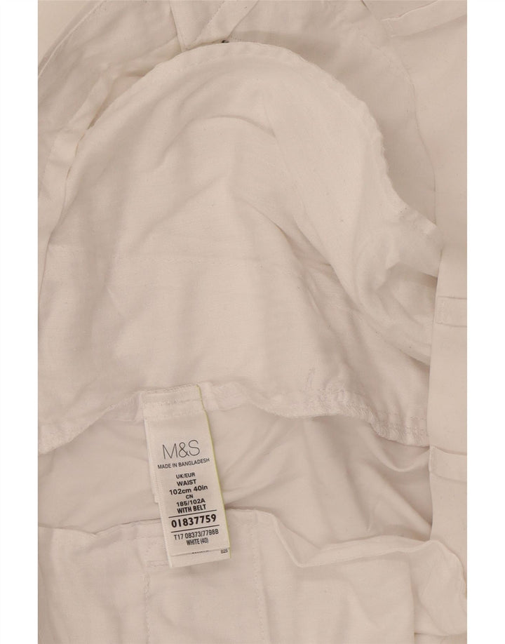 Męskie spodenki Chino Marks & Spencer W40 XL, biała bawełna