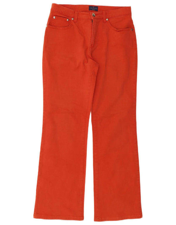 Trussardi Womens Bootcut Casual Trousers W27 L28 Orange Cotton