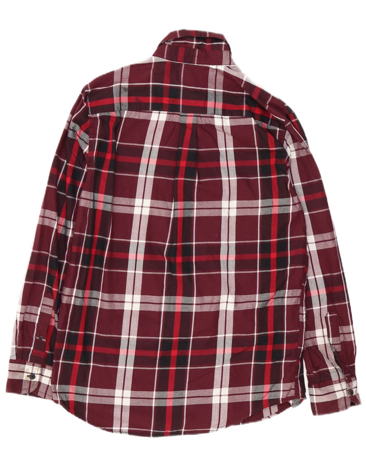 Męska koszula flanelowa Chaps w małą bordową bawełnianą kratę