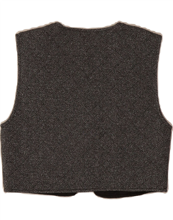 COLOUR VILLE Womens Waistcoat EU 40/42 Medium Grey Acrylic Vintage Colour Ville and Second-Hand Colour Ville from Messina Hembry 