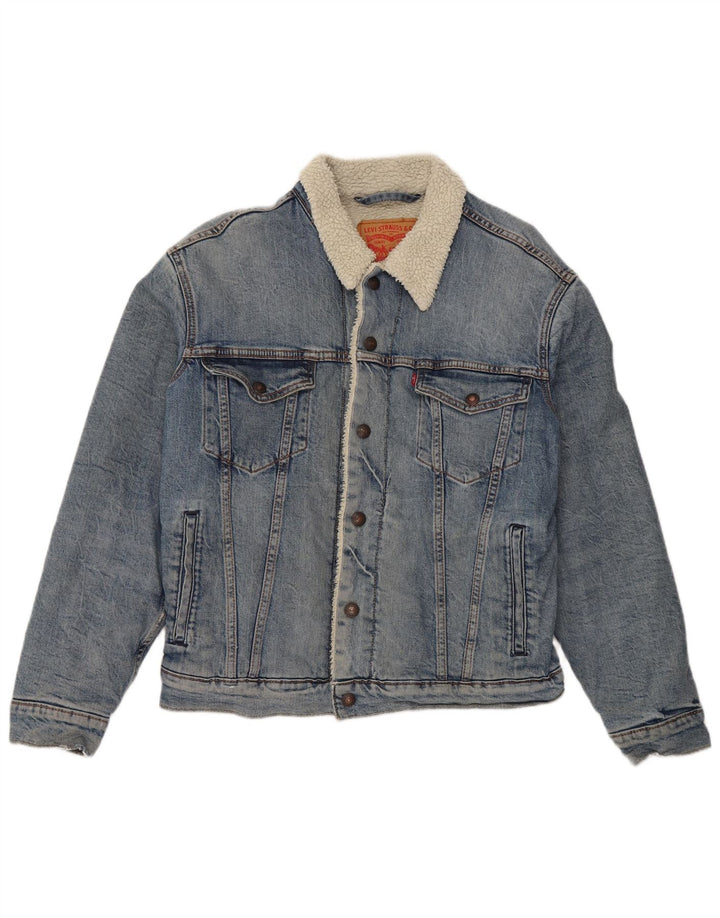 Męska kurtka dżinsowa Levi's Sherpa UK 36 Small Blue Cotton