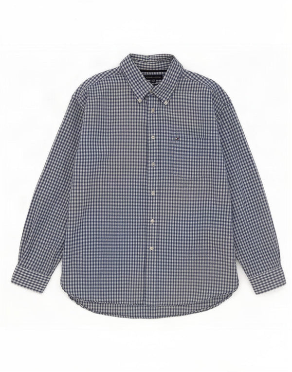 Koszula męska Tommy Hilfiger XL w niebieską kratkę, bawełniana