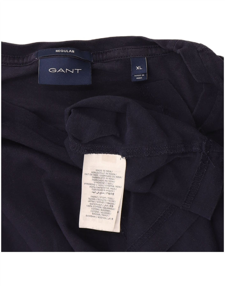 Męska koszulka Gant Regular Top XL, granatowa, bawełniana