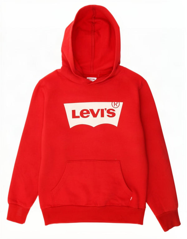 Chłopięcy sweter z kapturem Levi's z grafiką 11-12 lat, czerwony, bawełniany