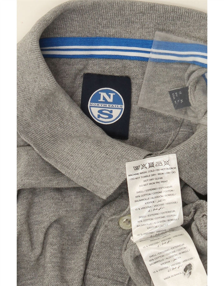 Męska koszulka polo North Sails, średnioszara, bawełniana