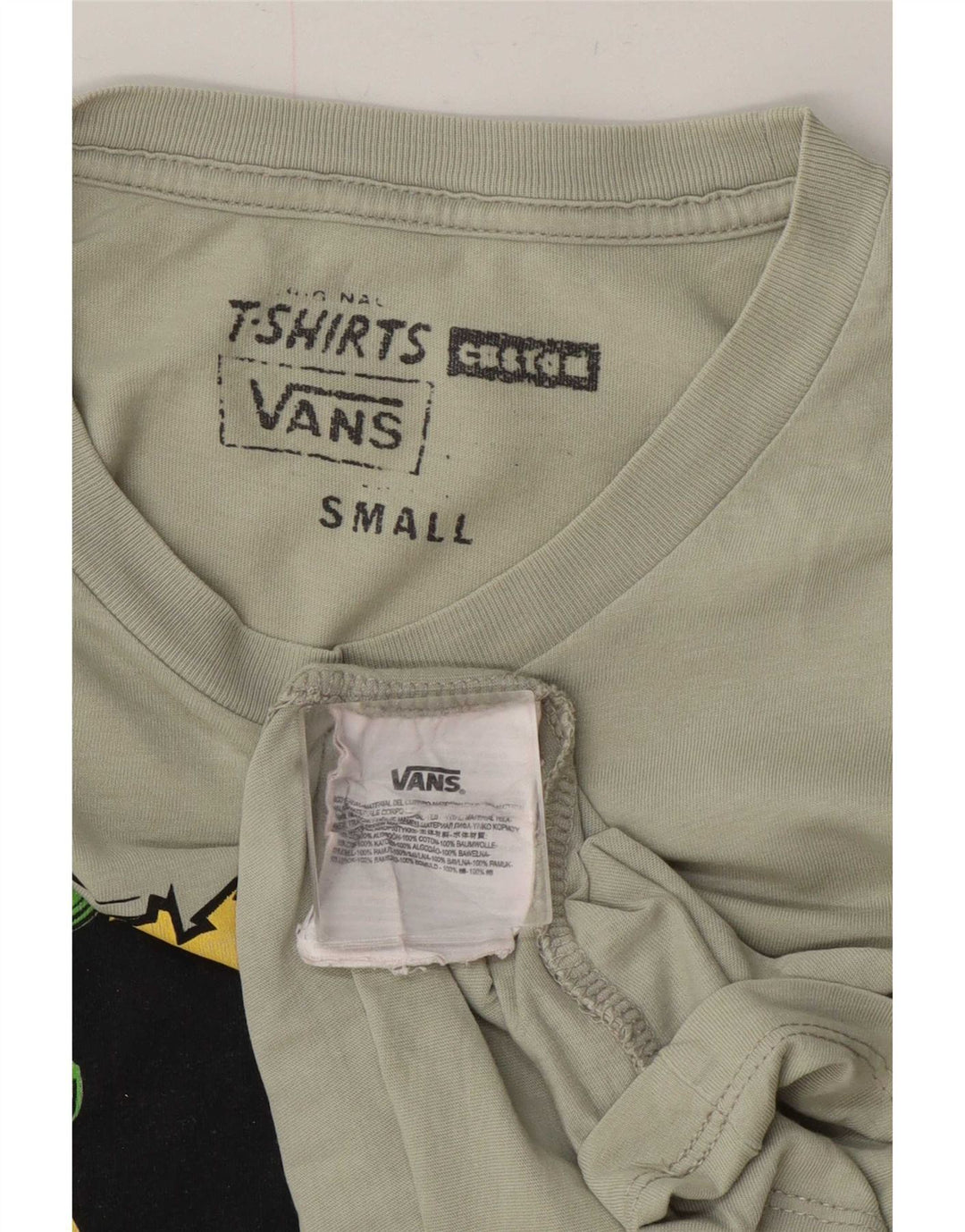 Męski T-shirt z grafiką Vans, mały, szary, bawełniany
